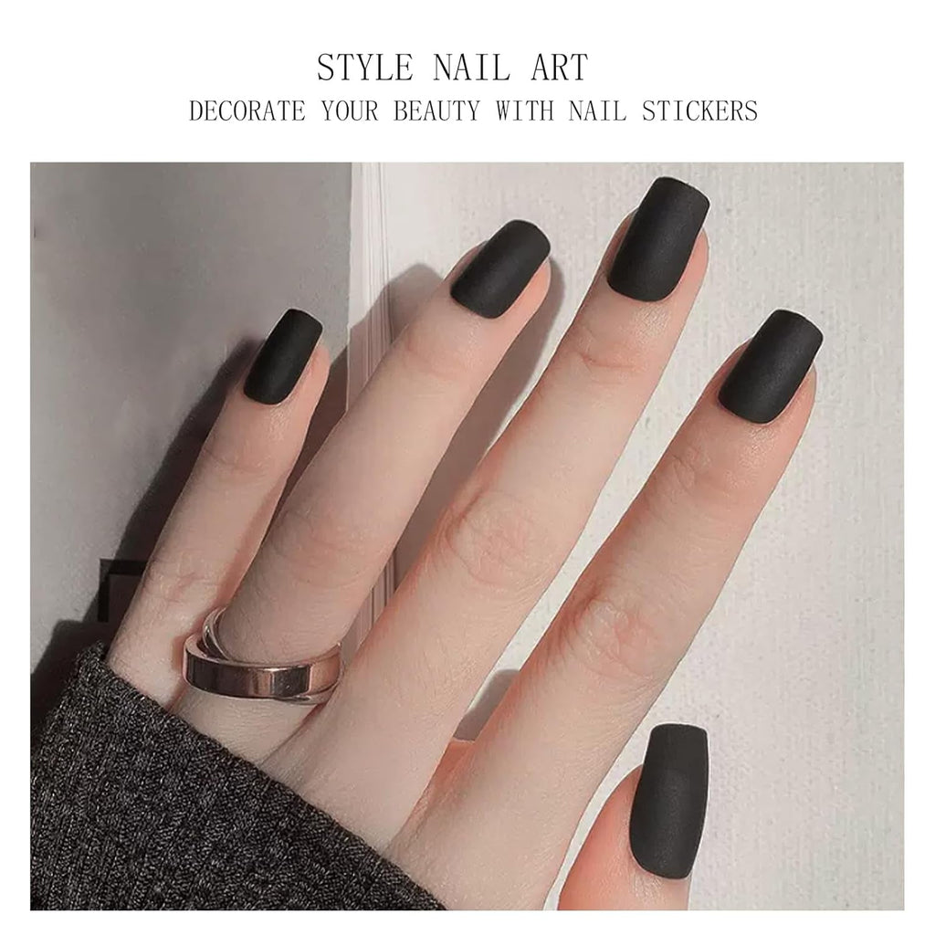 JMEOWIO Nagelfolie UV Härtend Karbon Schwarz Halloween UV Gel Nail Strips Nagelsticker Nagelaufkleber Nail Art Dekoration Nageldesign Zubehör