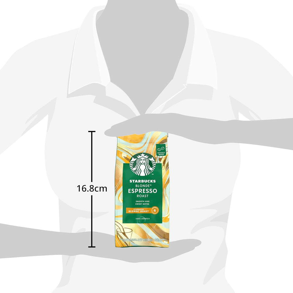 STARBUCKS Blonde Espresso Roast, Helle Röstung, Ganze Kaffeebohnen 200g (6er Pack)
