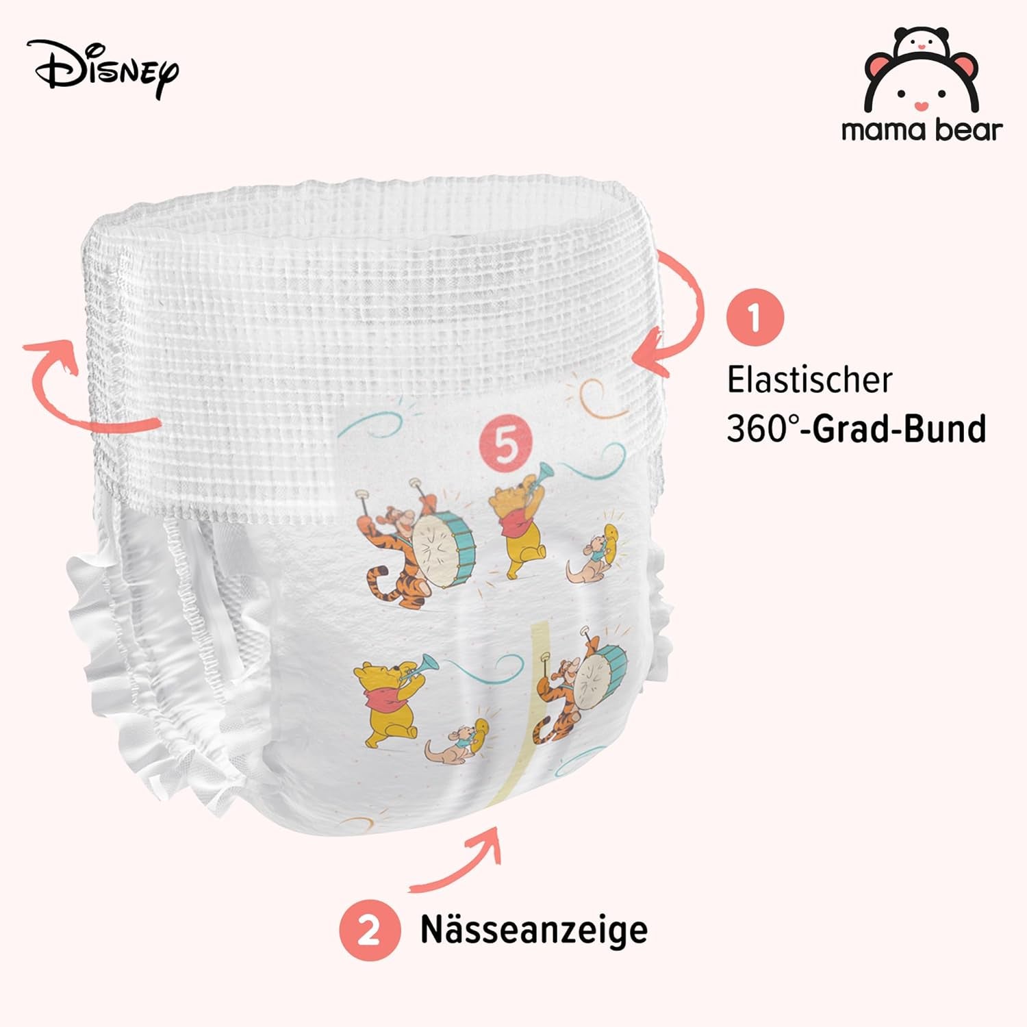 Marcă Amazon: Scutece Mama Bear Disney, mărimea 5 (12-17 kg) - Cutie lunară, alb, 140 bucăți (2 pachete a câte 70)