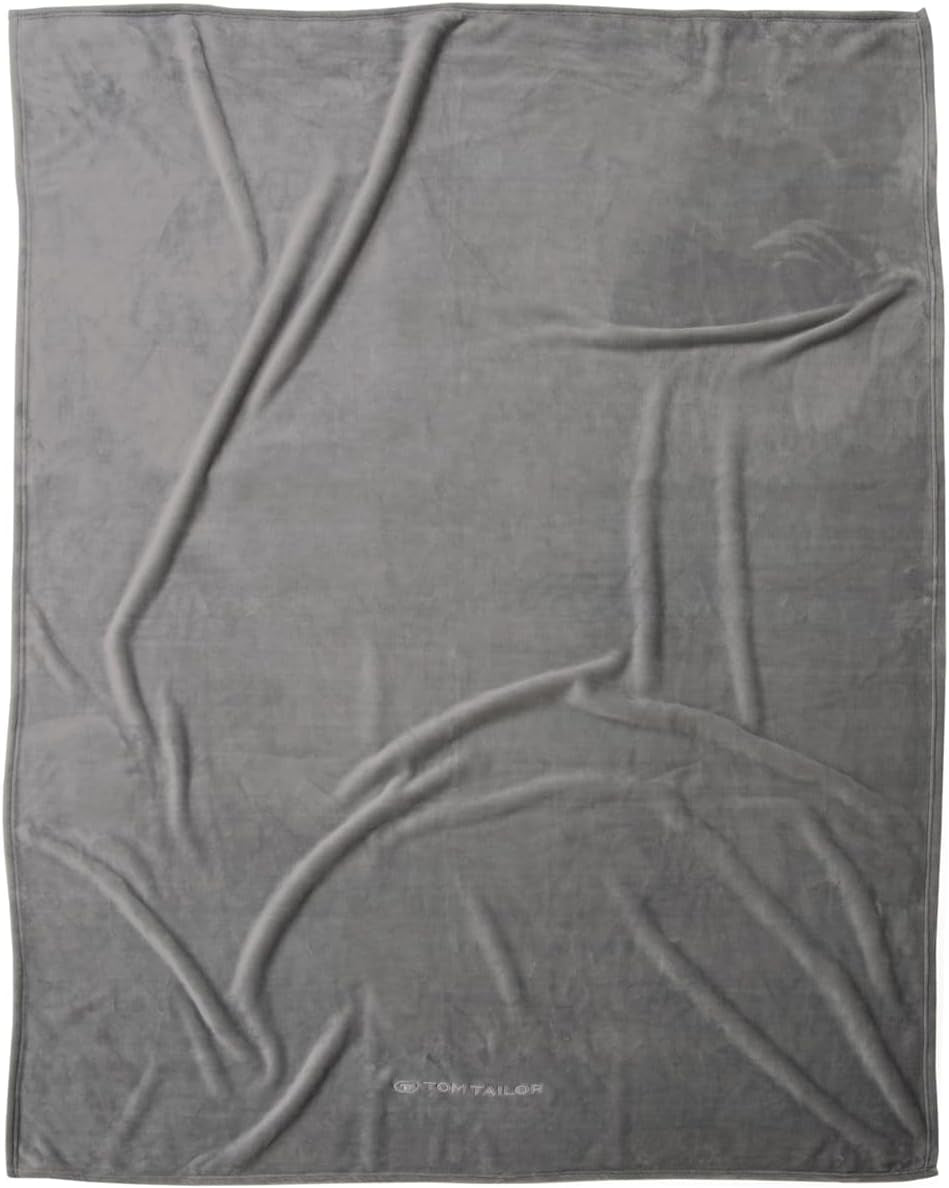 TOM TAILOR Pătură Wellsoft, 150X200 Cm, 100% Poliester/ Wellsoft, brodată cu logo, PĂLTUȚĂ WELLSOFT Orange (Coral cald) Plapumi si pilote Naty Shop Gri 150X200 Cm