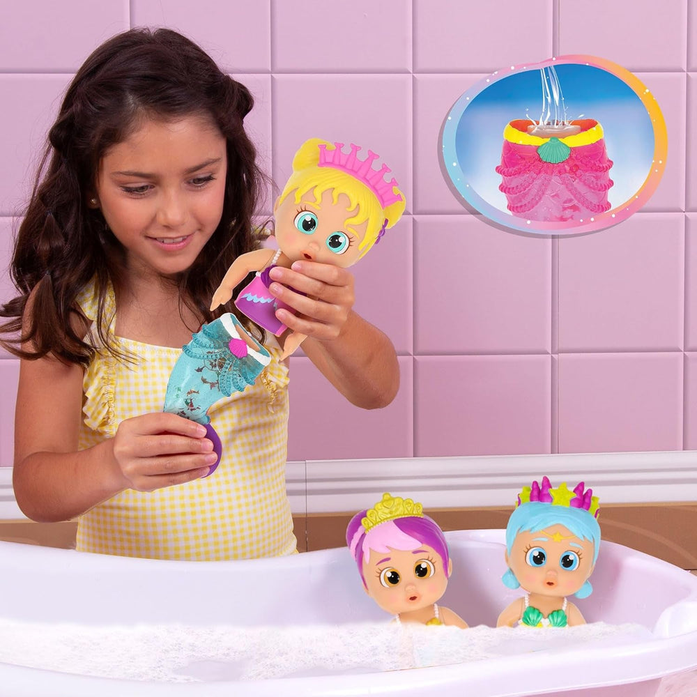 BLOOPIES Shimmer Meerjungfrau Iris, Wasserspielzeug, Meerjungfrau mit glitzerndem Schwanz voller Wasserspritzer, Spielzeug Geschenk für Kinder ab 18 Monaten