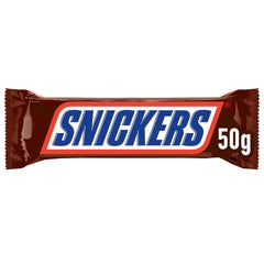 Baton de ciocolată Snickers, arahide, caramel, un pachet de 5 batoane | Gustare fotbal | (1 x 5 x 50 g)