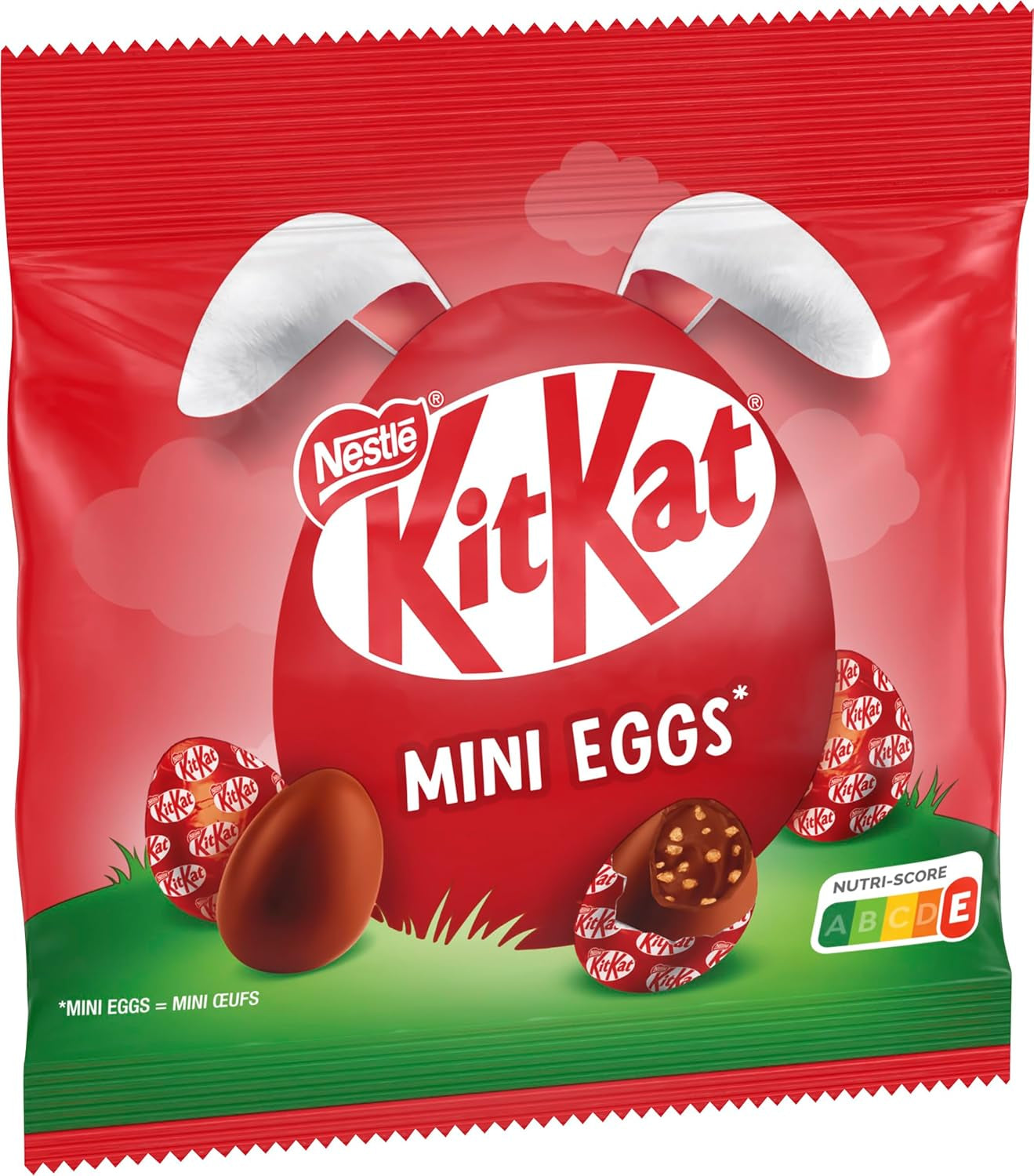NESTLÉ Mini Eggs, ouă mici de ciocolată cu lapte cu umplutură cremoasă și bucăți crocante, 1 pachet (1 x 89g)