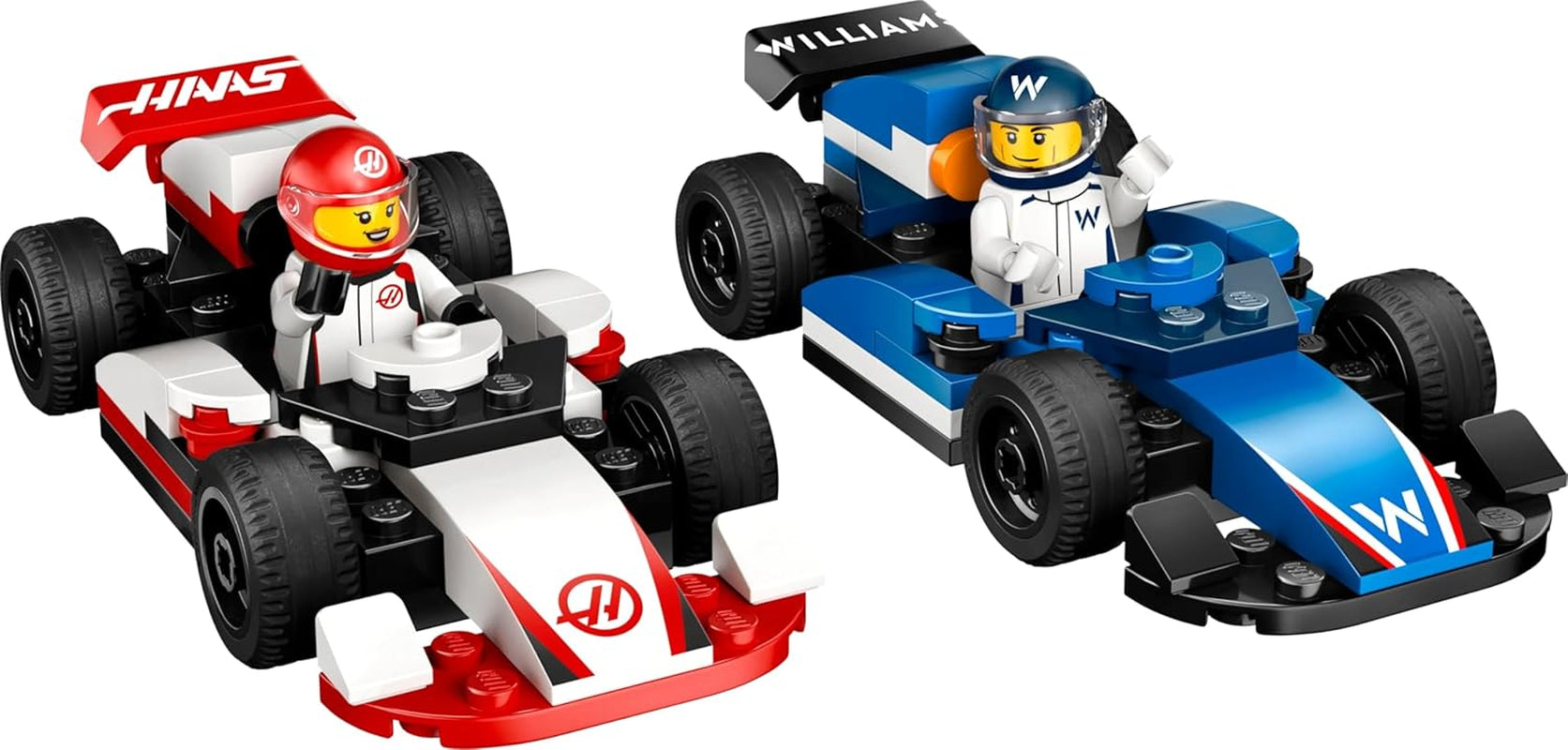 LEGO City F1 Williams Racing și Haas F1 Racing Cars - Jucărie Formula 1 cu mașini construibile și 2 minifigurine cu șofer de curse - Idei de cadouri mici pentru băieți și fete de la 4 ani 60464 Seturi de constructie Besuche den LEGO-Store