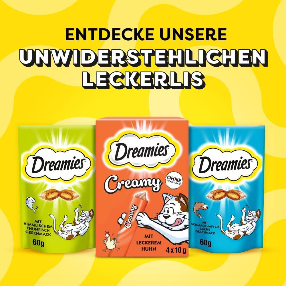 DREAMIES SHAKE UPS Multivitamine Seafood Festival, recompense pentru pisici în pliculețe porționate - 55g (6 pliculețe)