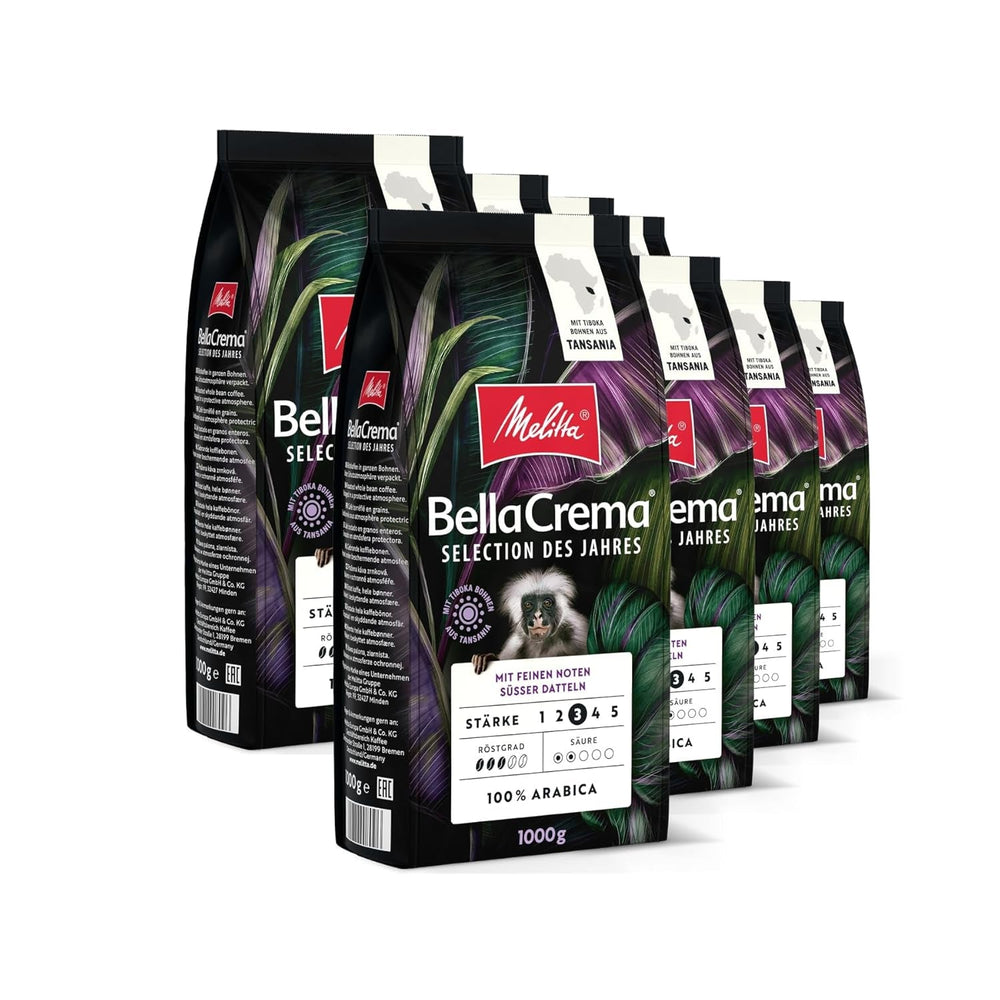 Melitta Bellacrema, boabe de cafea întregi Cafea Naty Shop 8 x 1 Kg Selection Des Jahres
