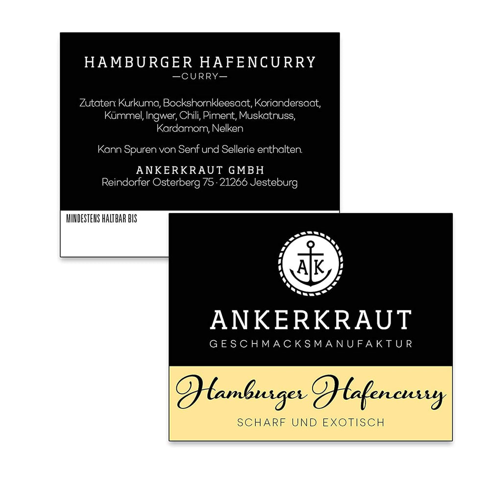 Ankerkraut Hamburger Hafencurry, Curry Gewürz ohne Salz, lecker würzen, einfach kochen, 150 g im aromadichten Beutel