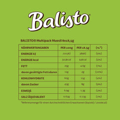 BALISTO® Pachet multiplu Muesli, Cereale și Struguri Uscați, 8x18.5g