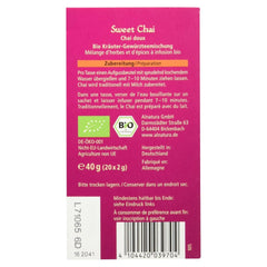 Ceai organic Sweet Chai, 20 pliculețe, 40 g (pachet de 3)