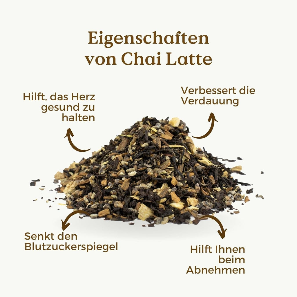 Ceai Chai vrac organic 100 g (50 de cești) | Chai Latte fără zahăr, cu ghimbir fin, scorțișoară, vanilie, cardamom, anason REPLANTEA