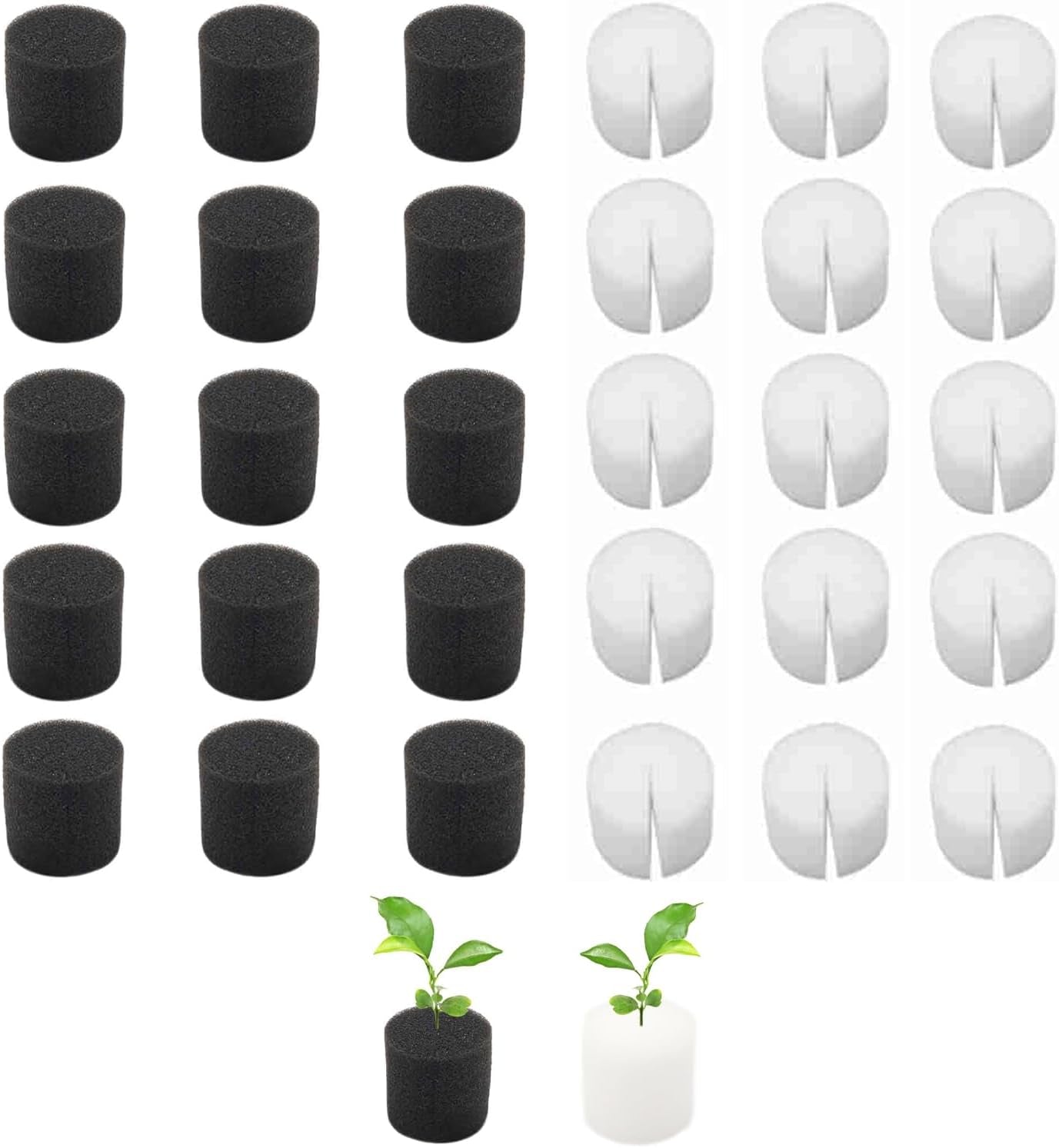 50 de bucăți de bureți hidroponici de 32 * 30 mm, propagare din vată de rocă, sistem hidroponic, bloc de burete de propagare, bureți de răsaduri, sistem hidroponic de seră, pentru cultivarea răsadurilor de legume și flori