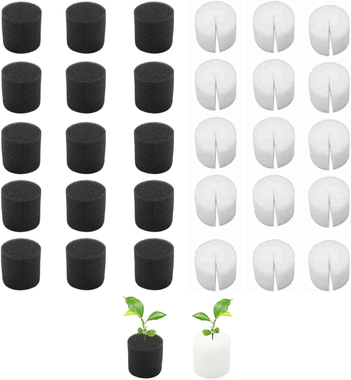 50 de bucăți de bureți hidroponici de 32 * 30 mm, propagare din vată de rocă, sistem hidroponic, bloc de burete de propagare, bureți de răsaduri, sistem hidroponic de seră, pentru cultivarea răsadurilor de legume și flori