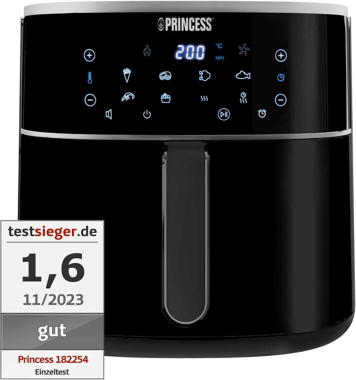 Princess Digital Hot Air Fryer - Capacitate variabilă a vasului - 8 litri maxim - 6 programe presetate Electrocasnice Naty Shop 8 litri