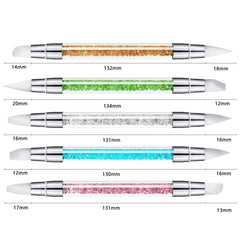 ZEOHBETY Nagelkunst-Skulpturstift, 5 Stück Doppelspitzen-Silikon-Nagelwerkzeuge Für Harz, Silikonpinsel, Acrylstift, Nagelkunst-Pinsel, Nagelfolienschnitzen, Zeichnen, Effekt, Formen, Zeichnen