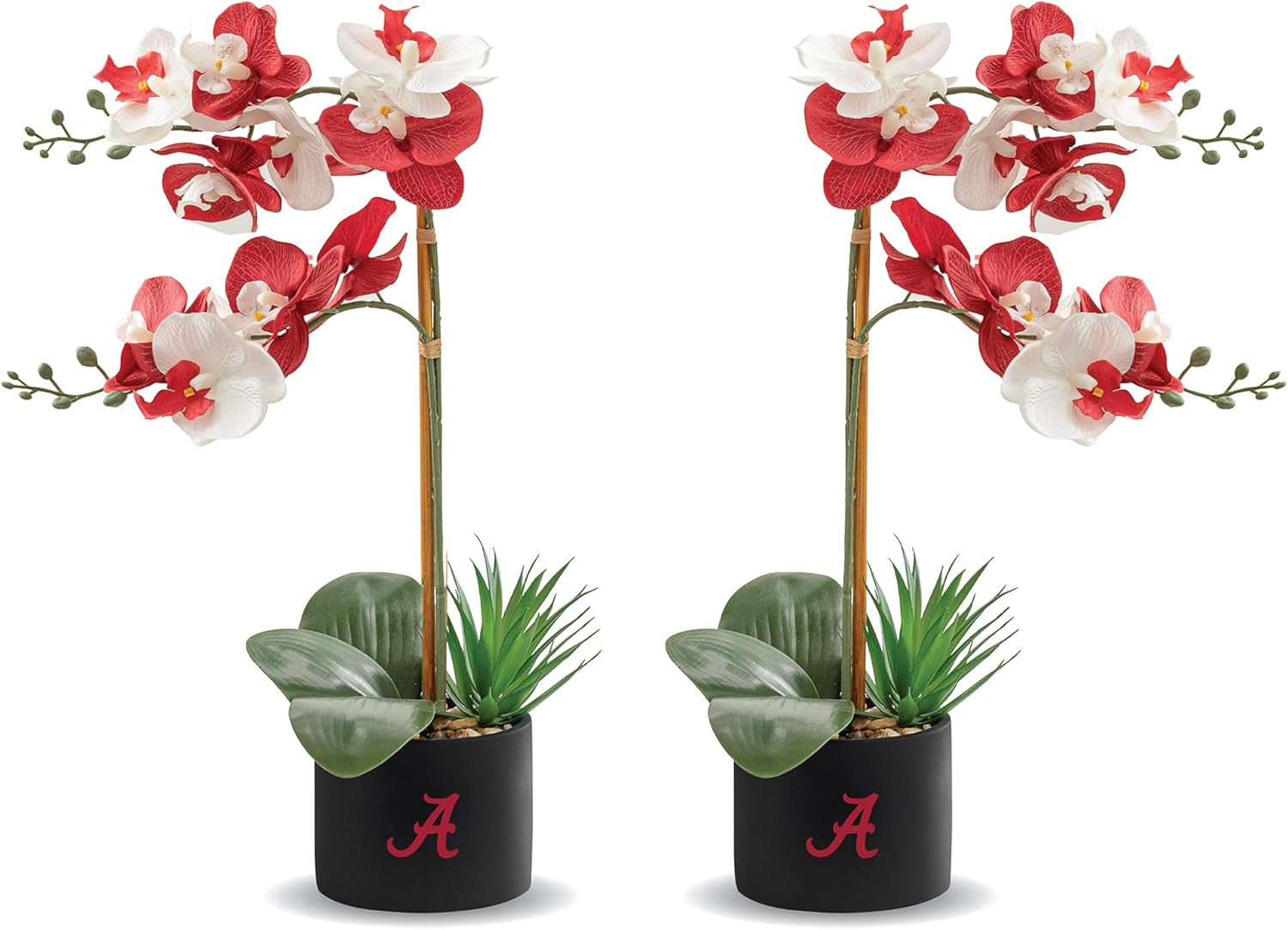 Alabama Orchidee Pflanze 2Er Set - University of Alabama Faux Orchidee Pflanze - Alabama Geschenke Für Männer, Alabama Geschenke Für Frauen - Alabama Geschenke, Crimson Tide Dekorationen - Bürozubehör