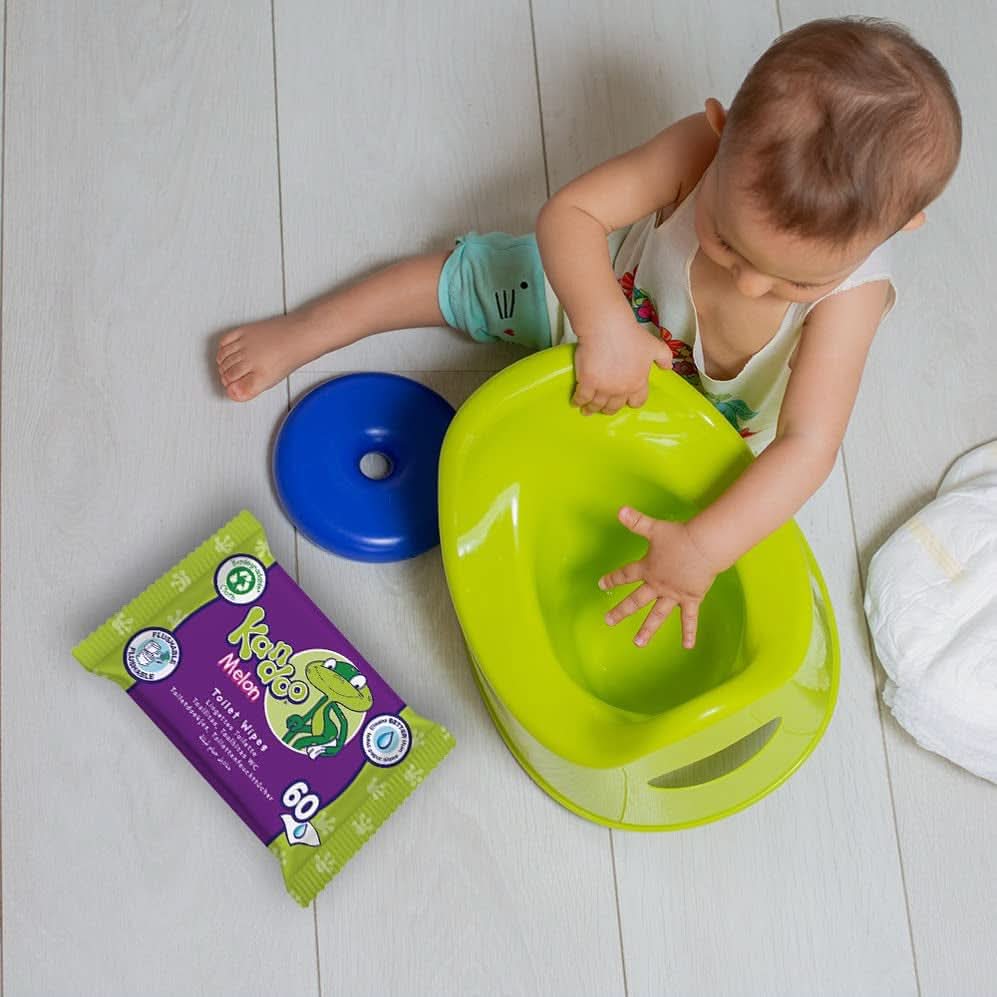 Melon Feuchttücher - Spülbar - Aus 95% Wasser - Parfümfrei - Plastikfrei - Dermatologisch Getestet - Feuchtes Toilettenpapier Aus 100% Pflanzlichem Zellulosematerial - 60 Tücher Naty Shop