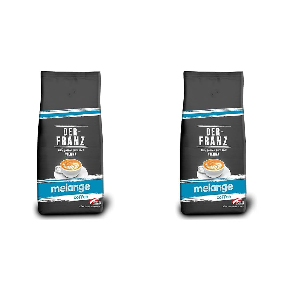 DER-FRANZ Cafea Crema, Intensitate 4/5, 100% Arabica, boabe de cafea întregi Cafea Naty Shop 2 x 1 Kg Amestec