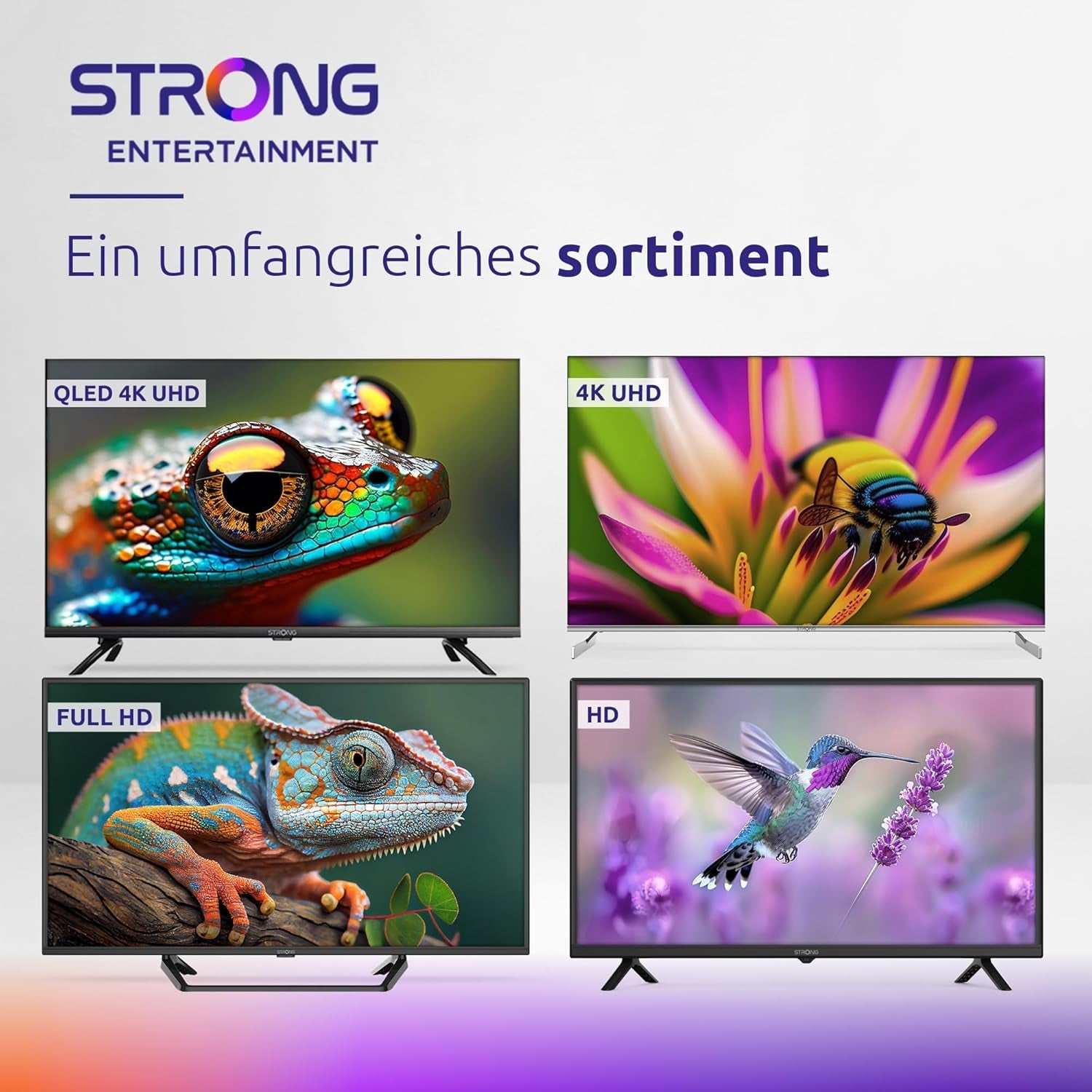 STRONG - Televizor Full HD SRT40FF2003C de 40 inch (100 cm) - Calitate excepțională a imaginii - Tuner triplu - 3 porturi HDMI (1 ARC), 2 porturi USB, conexiune AV, antenă/satelit - negru