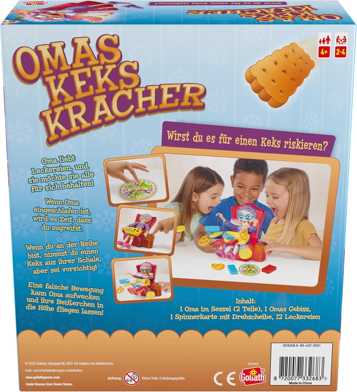 Biscuiții bunicii Goliath – Joc de petrecere distractiv pentru copii cu vârsta de 4 ani și peste, joc de reacții captivant pentru întreaga familie, idee de cadou de ziua de naștere, jocuri de societate pentru 2 până la 4 jucători – 15 min