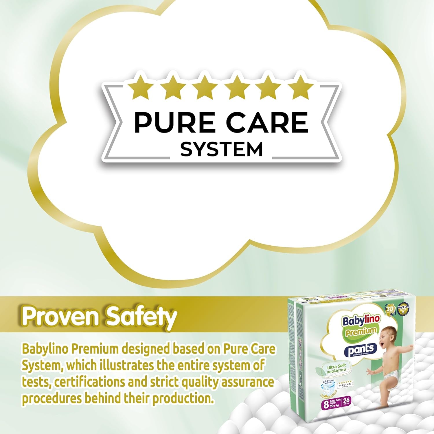 Pantaloni Premium Mărimea 8 cu Filtru Ultra-Moale, XXL (20+ kg), 104 bucăți