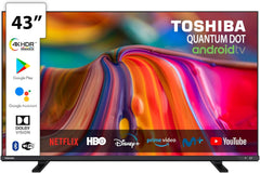 Toshiba, 43QA4163DG, 43 inch, QLED Quantum Dot Ultra HD (3840 x 2160), Asistent Google, Bluetooth, Netflix, Video, Chromecast