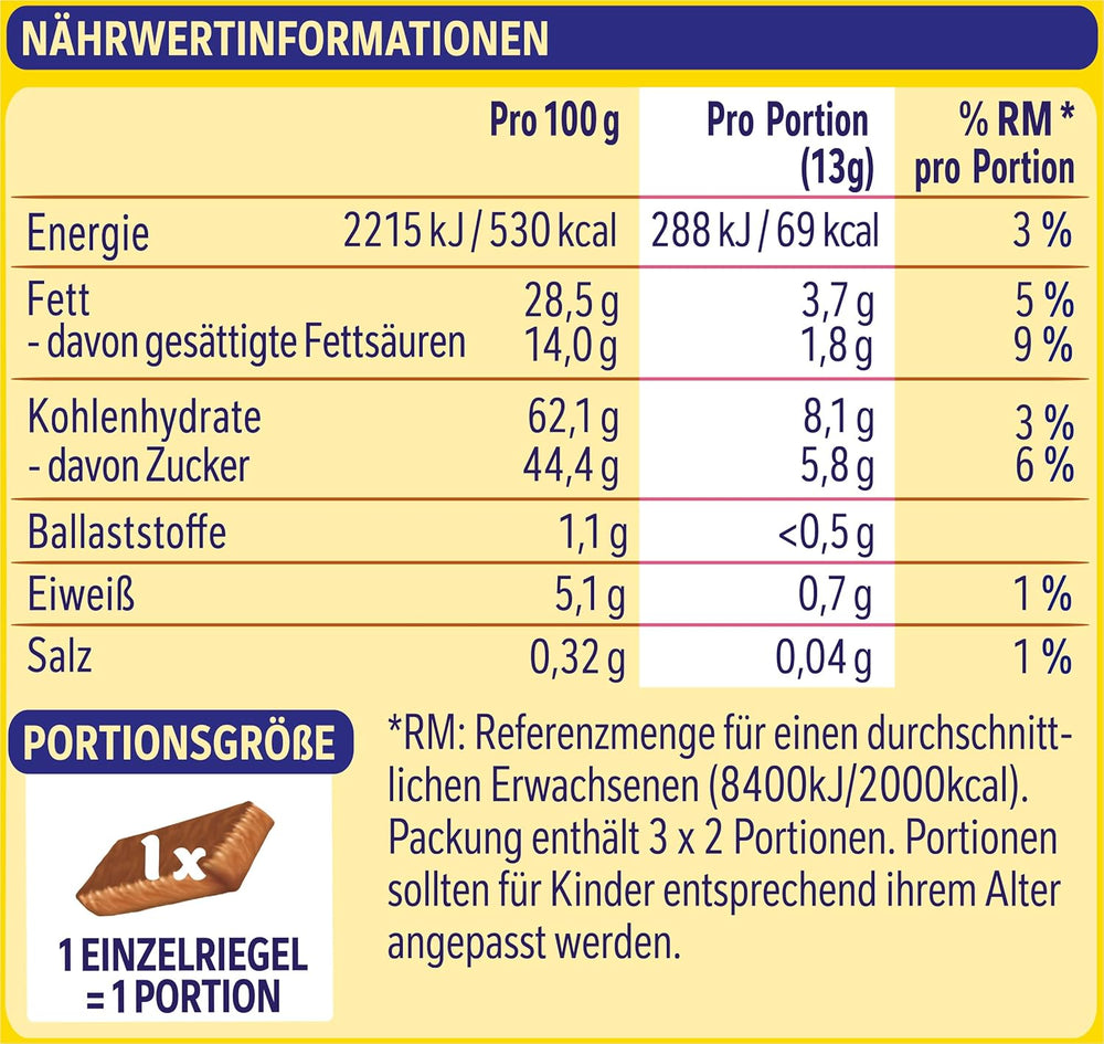 Vafă crocantă Nestlé, delicioasă bară de vafe cu ciocolată cu lapte, pachet multiplu, pachet de 1 (3x26g fiecare)