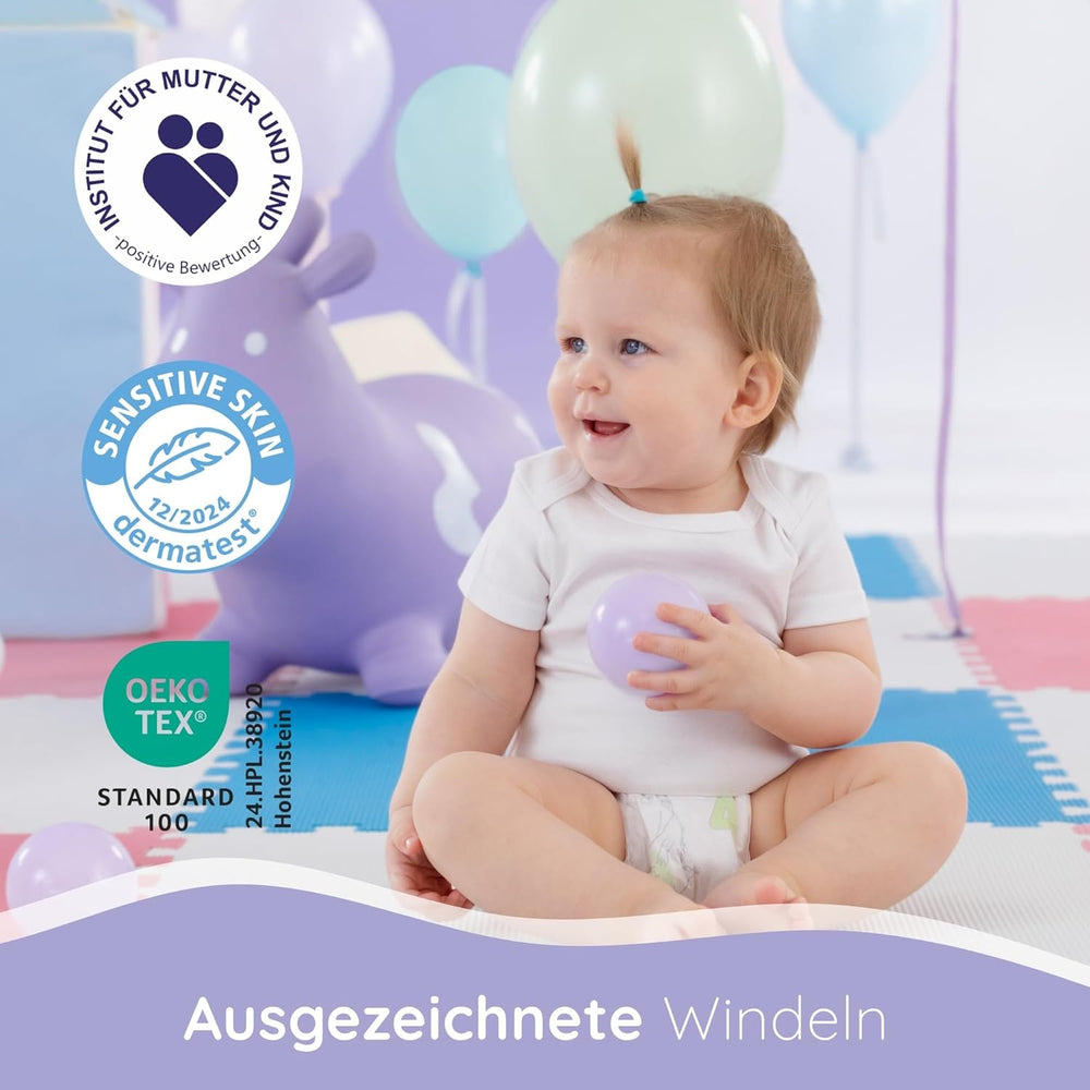 Scutece Bella Baby Happy Premium, mărimea 6, Junior Extra, 15+ kg, 96 de bucăți, sigiliu DERMATEST și OEKO-TEX, scutece de unică folosință pentru bebeluși