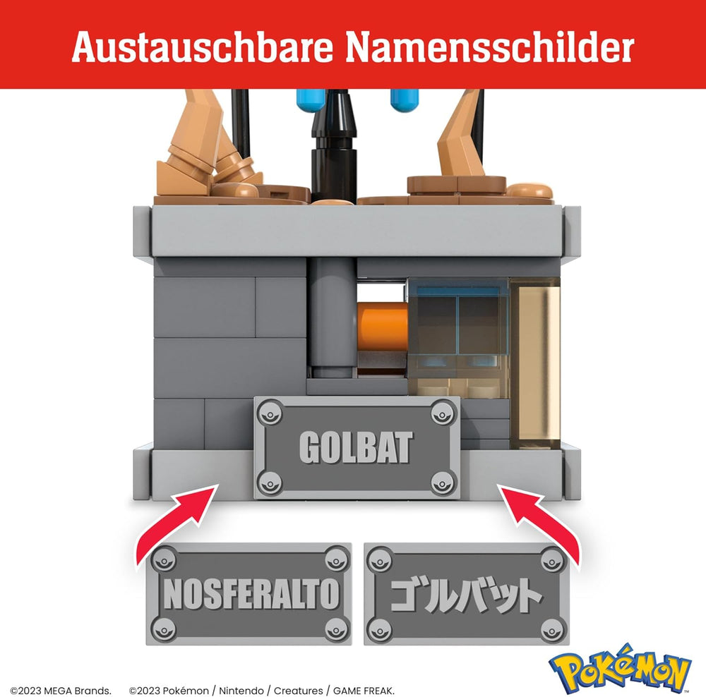 MEGA Pokémon Mini Motion-Golbat - besteht aus 313 Teilen zum Zusammenbauen, enthält versteckten Knopf, mit Flügelschlag Funktion, 13 cm groß, sehr schön zum Ausstellen, HTH72