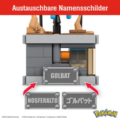 MEGA Pokémon Mini Motion-Golbat - besteht aus 313 Teilen zum Zusammenbauen, enthält versteckten Knopf, mit Flügelschlag Funktion, 13 cm groß, sehr schön zum Ausstellen, HTH72
