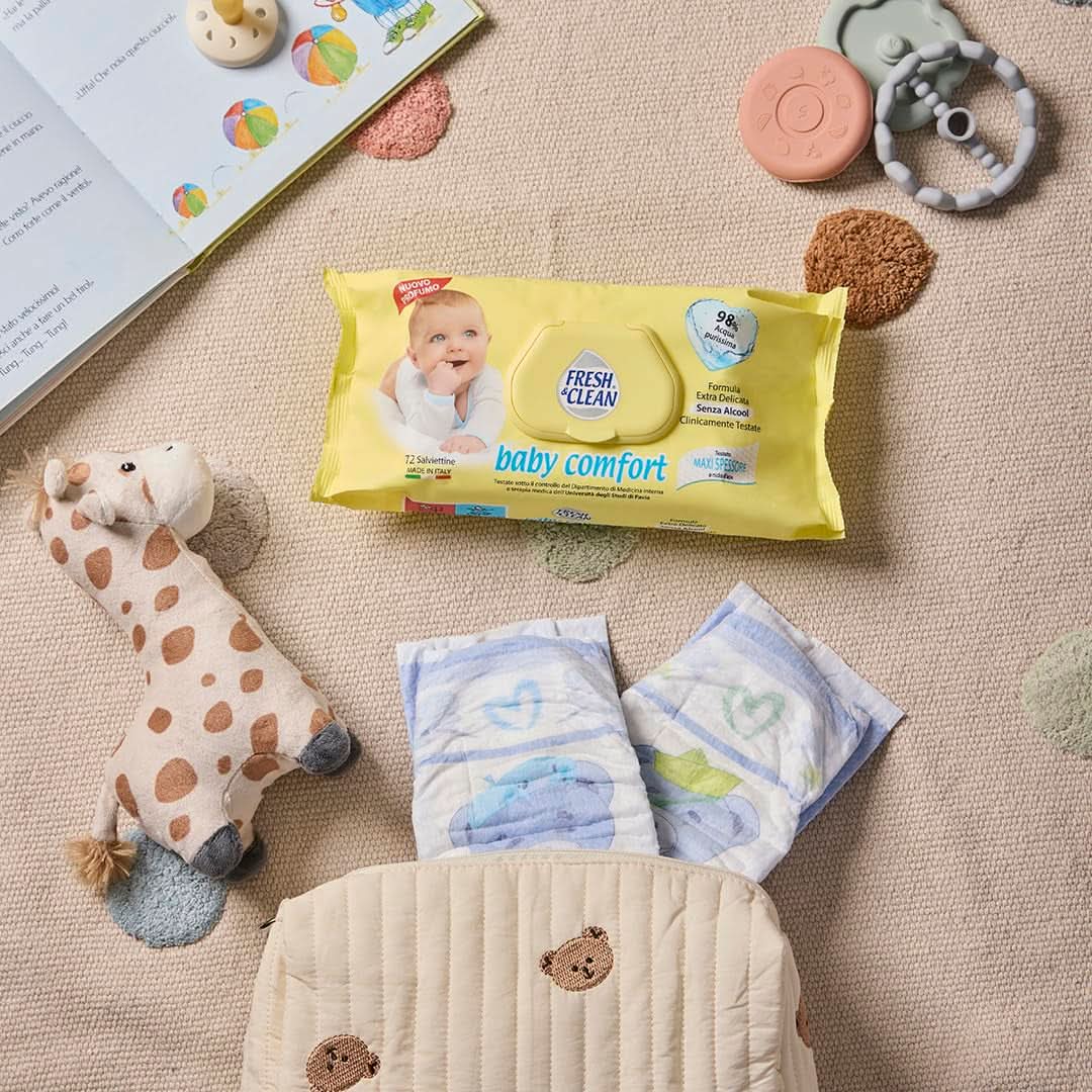 Milleusi Classic Fresh & Clean, Șervețele umede, 72 buc Servetele Umede Bebelusi Naty Shop