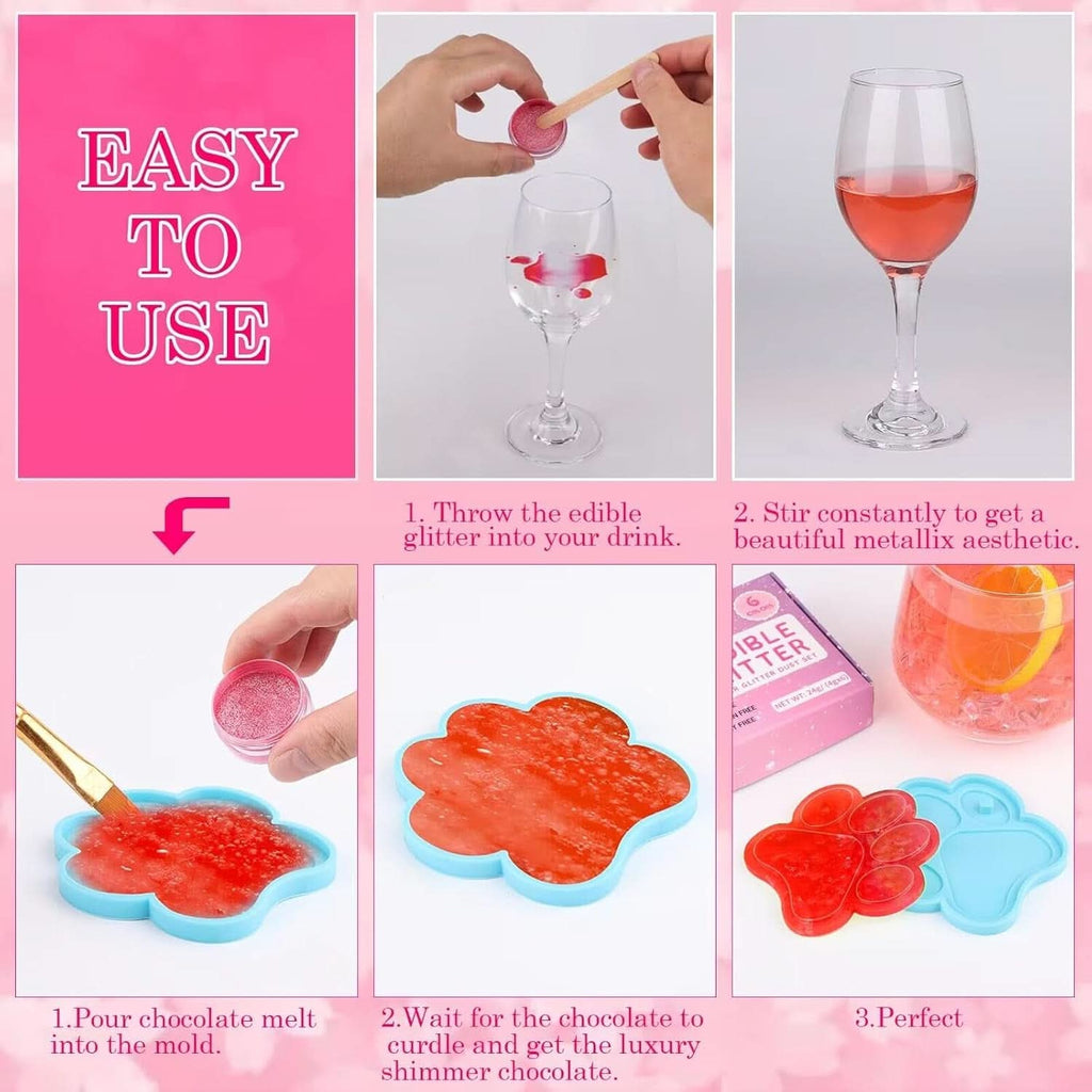 Glitter comestibil, Set de 4 sau de 6 nuante de culoare, 4 grame per produs Glitter Naty Shop