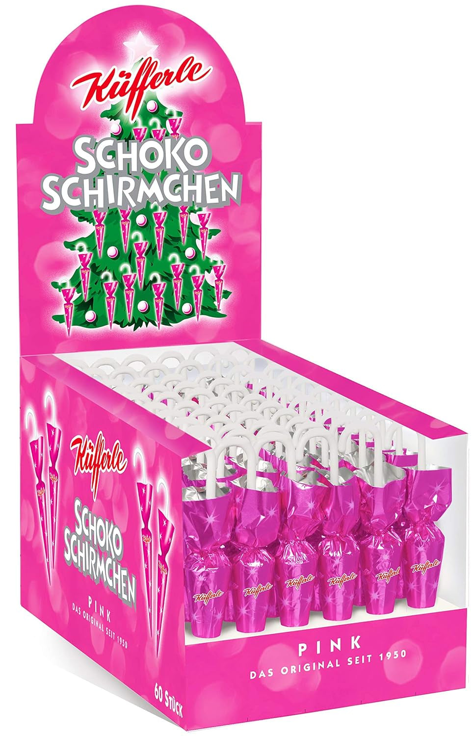 Umbrele de ciocolată Küfferle Polar Silver 810g (60 bucăți)