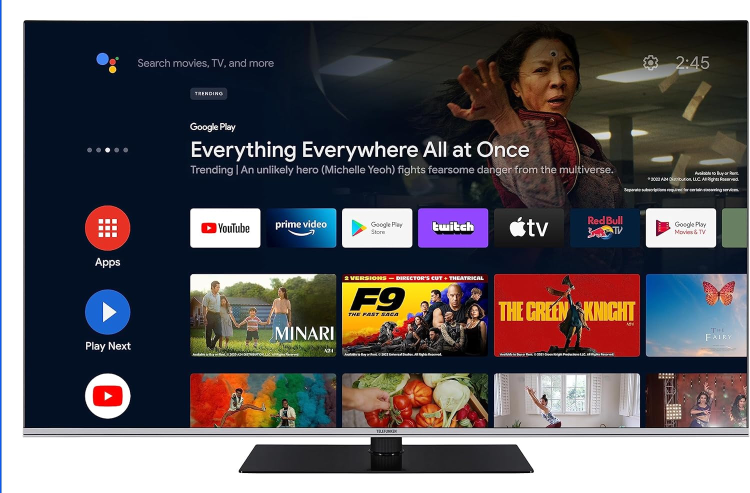 TELEFUNKEN XU50AN754M Televizor de 50 de inci/Smart TV cu Android (4K Ultra HD, HDR Dolby Vision, triplu tuner, Bluetooth, Dolby Atmos) [2023]