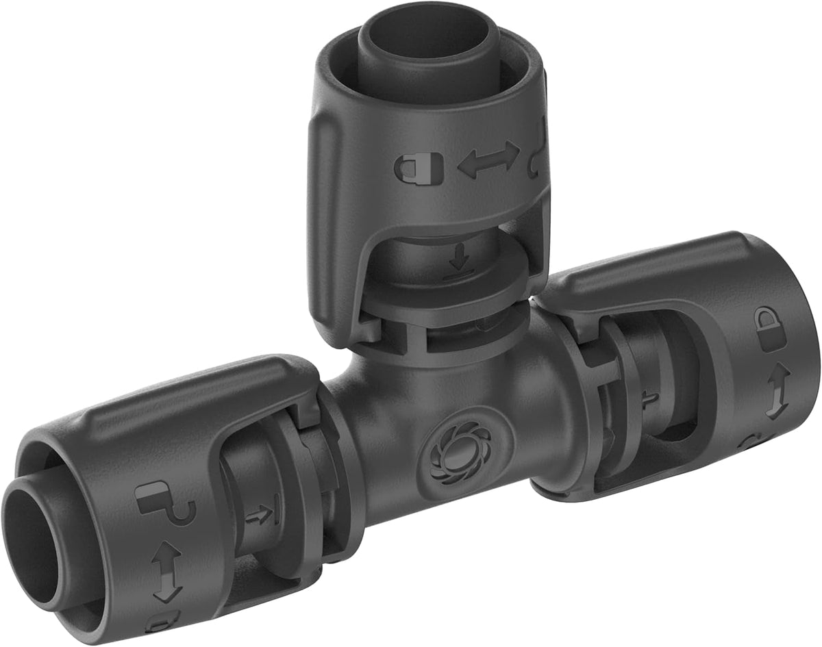 Piesă în T pentru sistem de irigare Gardena Micro-Drip 13 mm (1/2 inch): Conector pentru țevi de alimentare de 13 mm, ramificație în formă de T, irigare automată, reutilizabilă (13201-20)
