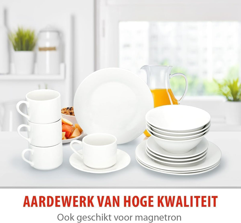 Set de veselă Alpina 4 persoane pentru micul dejun Seturi vesela masa Naty Shop