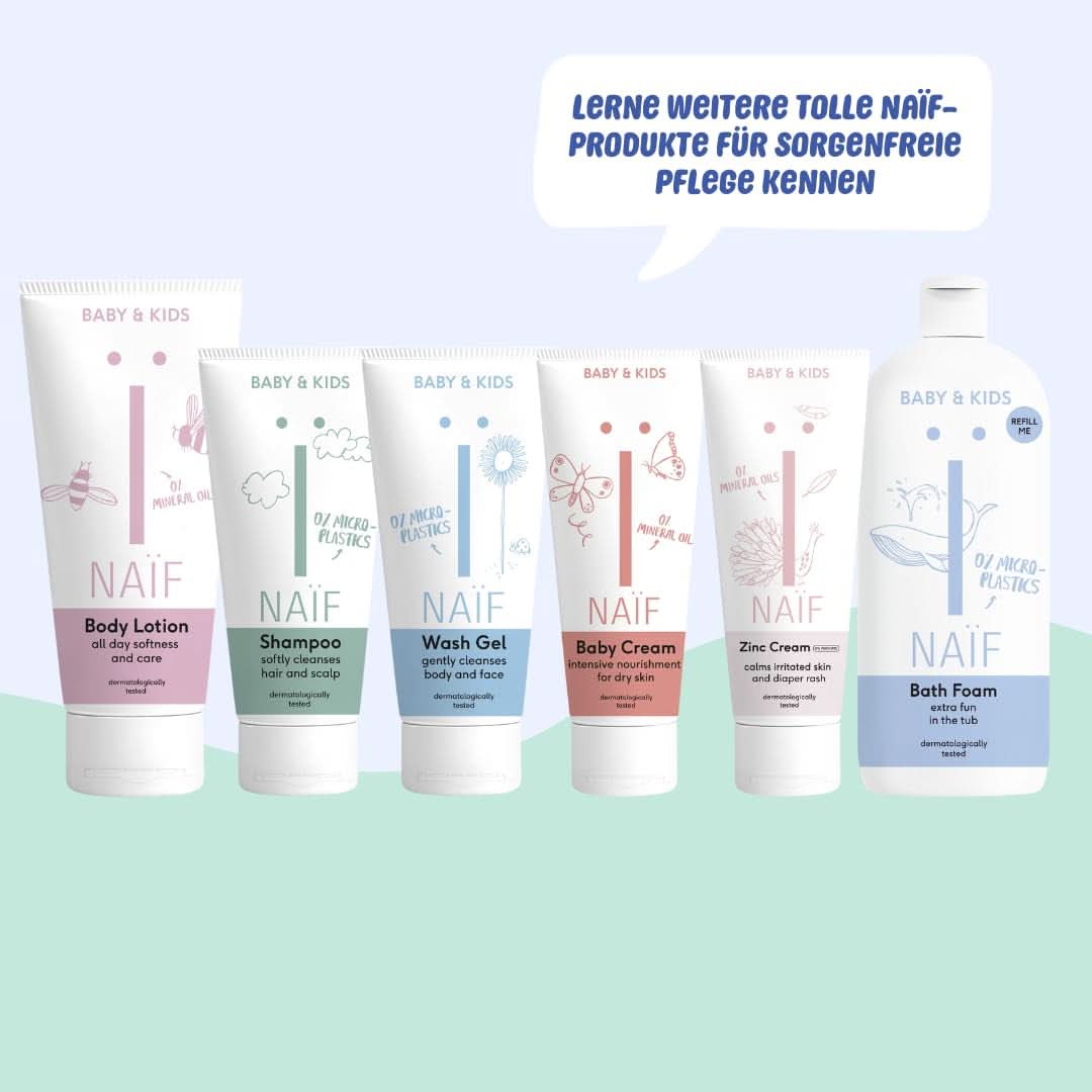 Gel de spălat nutritiv Naïf - Pentru bebeluși și copii - Ingrediente pe bază de naturale - 100% vegan - 200 ml Mama si Copilul Naty Shop