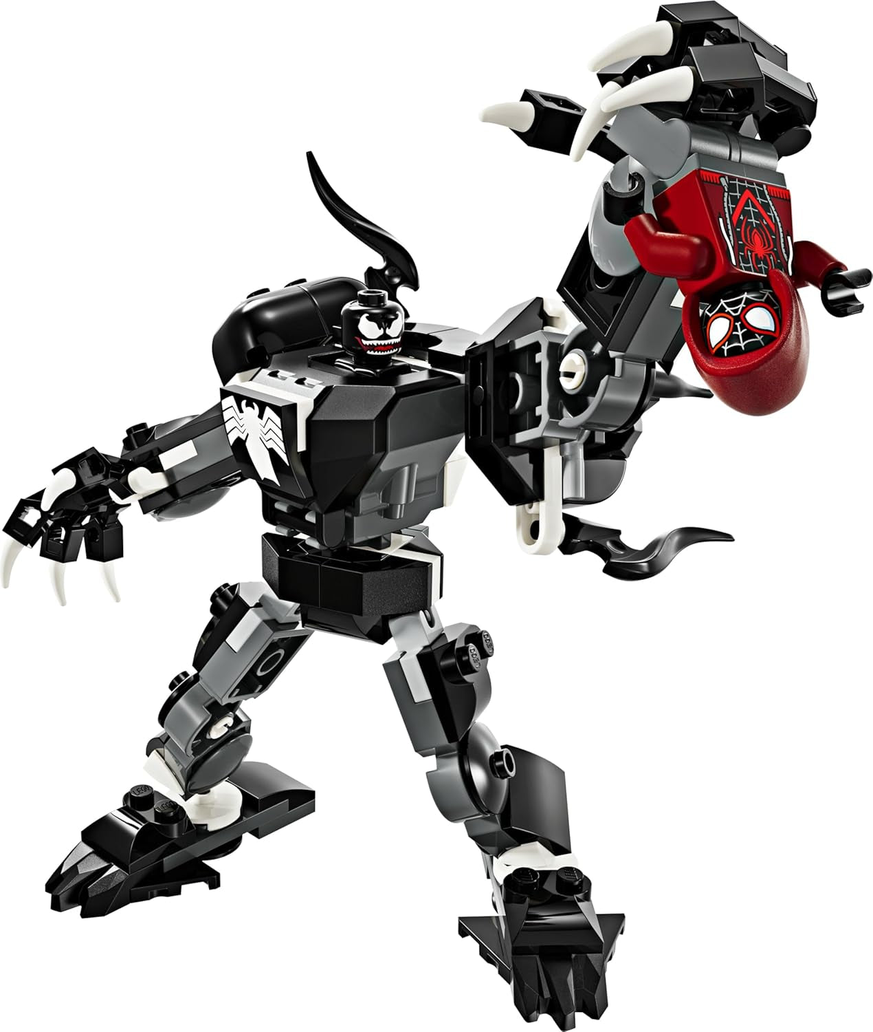 LEGO Marvel Venom Mech Vs. Miles Morales, Figuri de acțiune mobile pentru copii, Set Spider-Man cu mini-figurine pentru dueluri de supereroi, cadou de jucărie pentru băieți și fete de la 6 ani 76276 Seturi de constructie Besuche den LEGO-Store