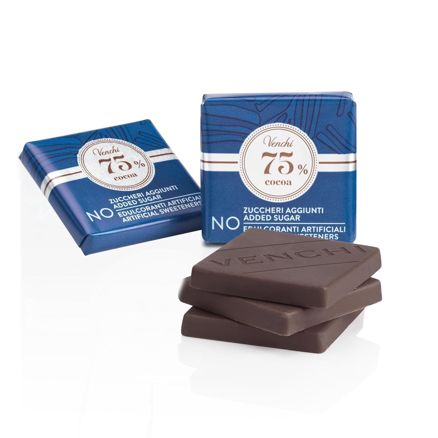 Venchi – Granblend Extra Negru 75% FĂRĂ Zahăr Adăugat, 1 kg – FĂRĂ îndulcitori artificiali – Fără Gluten – Vegan