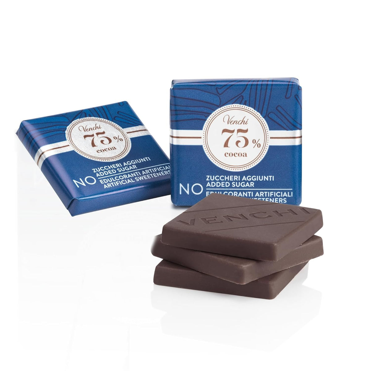 Venchi – Granblend Extra Negru 75% FĂRĂ Zahăr Adăugat, 1 kg – FĂRĂ îndulcitori artificiali – Fără Gluten – Vegan