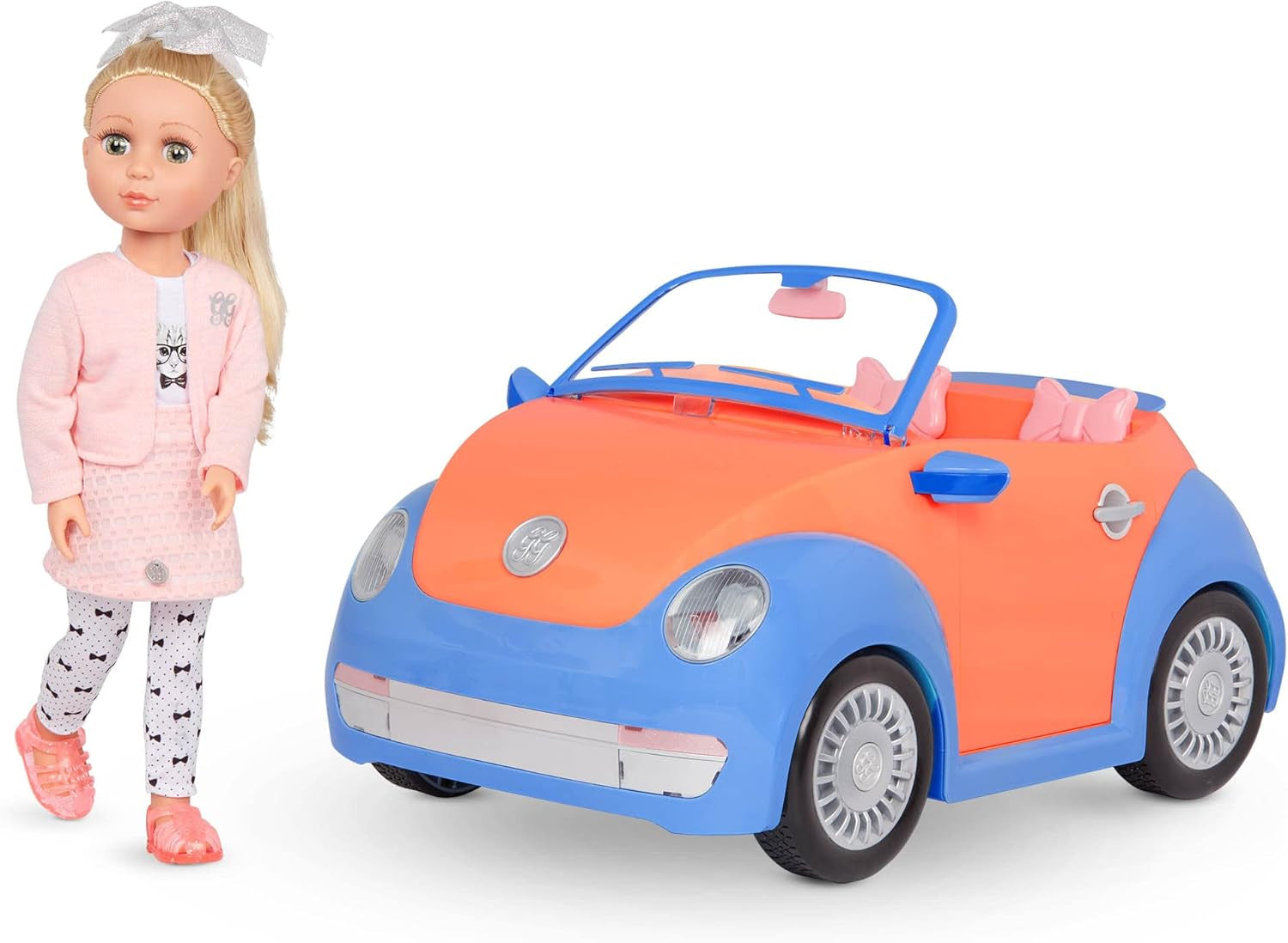 Glitter Girls - Fifer & GG Cabrio - 36 cm Puppe & Fahrzeug-Paket - Orangefarbener Oldtimer - 3 Jahre +