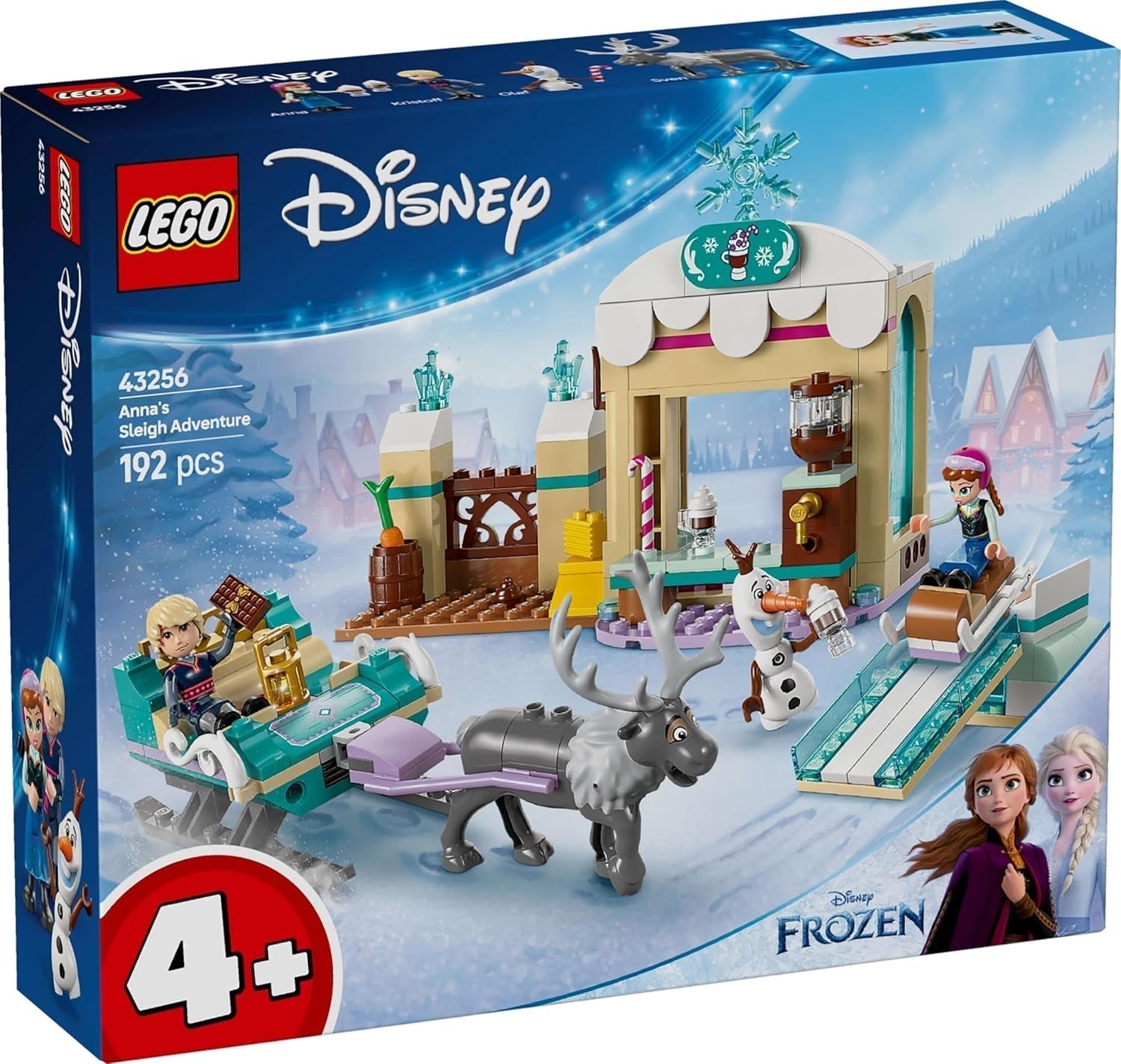 LEGO Ç€ Disney Frozen Anna's Sleigh Adventure, Jucărie de construcție și Playset de fantezie, Suport de ciocolată cu Anna, Kristoff, Olaf și Sven Mini Dolls, Jucărie de prințesă pentru fete de la 4 ani 43256 Seturi de constructie Besuche den LEGO-Store