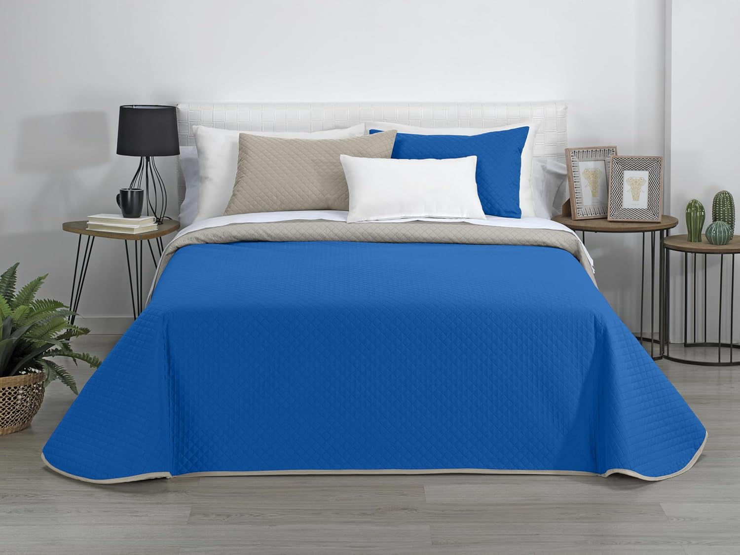 Estoralis | AVA | Cuvertură Boutique Reversibilă | Pentru toate anotimpurile | Culoare - gri/albastru | Pentru pat de 120/135 cm. pat. (230 X 270 Cm. Ancho X Alto) | Cuvertură cu matlasare Plapumi si pilote Naty Shop