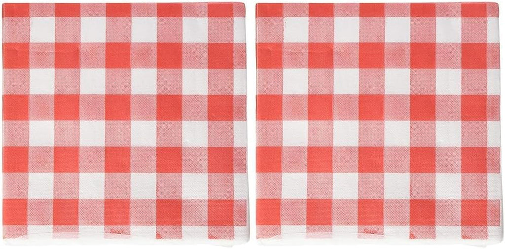 Șervețele Pro 40 X 40, 2 straturi, 1/4 fold, 50 șervețele, punta-punta, carouri, roșu