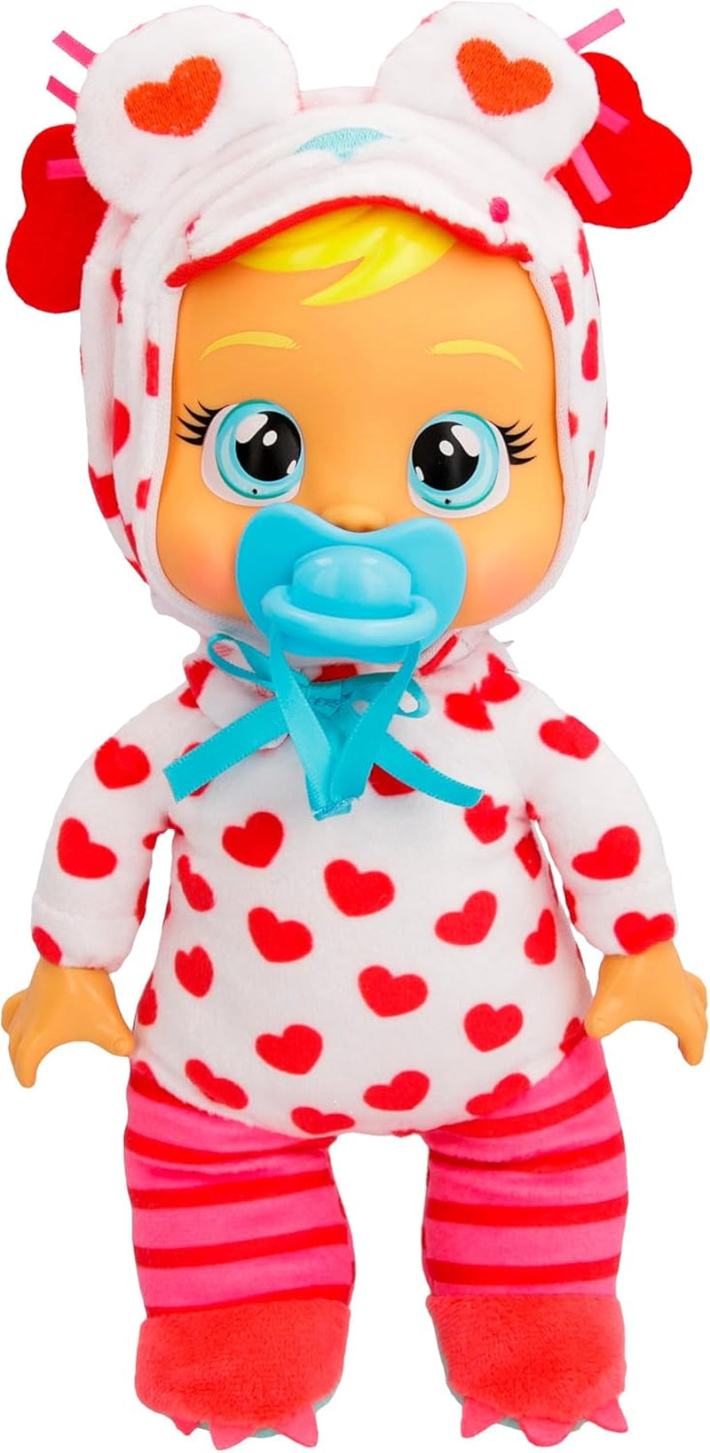 Cry Babies Tiny Cuddles Monster Momo, Plüsch-Baby-Puppe, Tiny Cuddles mit personalisiertem Pyjama eines Monsters, das echte Tränen weint, Kinder ab 18+ Monaten