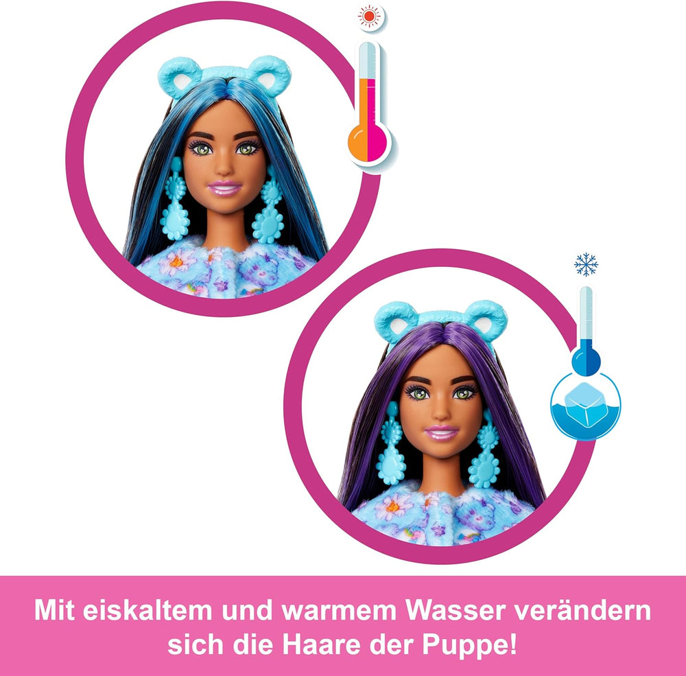 Păpușa Barbie Cutie Reveal cu accesorii, Seria 2 a Ursuleților Care Bears, Ursuleț Dream Bright cu 10 surprize, inclusiv schimbător de culoare și ursuleț mini, JFV61