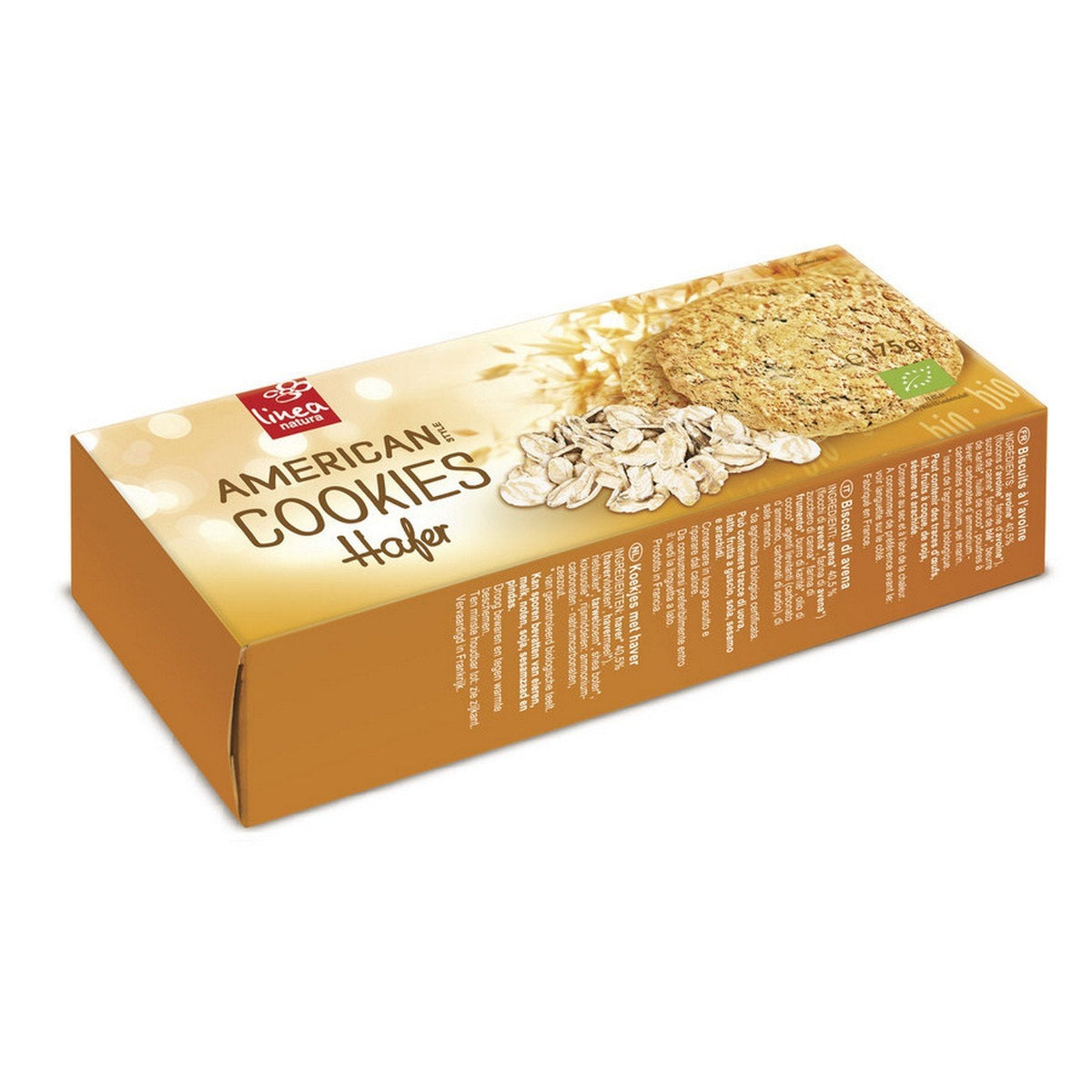 Fursecuri cu ovăz organice, Fursecuri cu ovăz americane, Fursecuri cu ovăz americane organice, 175 g