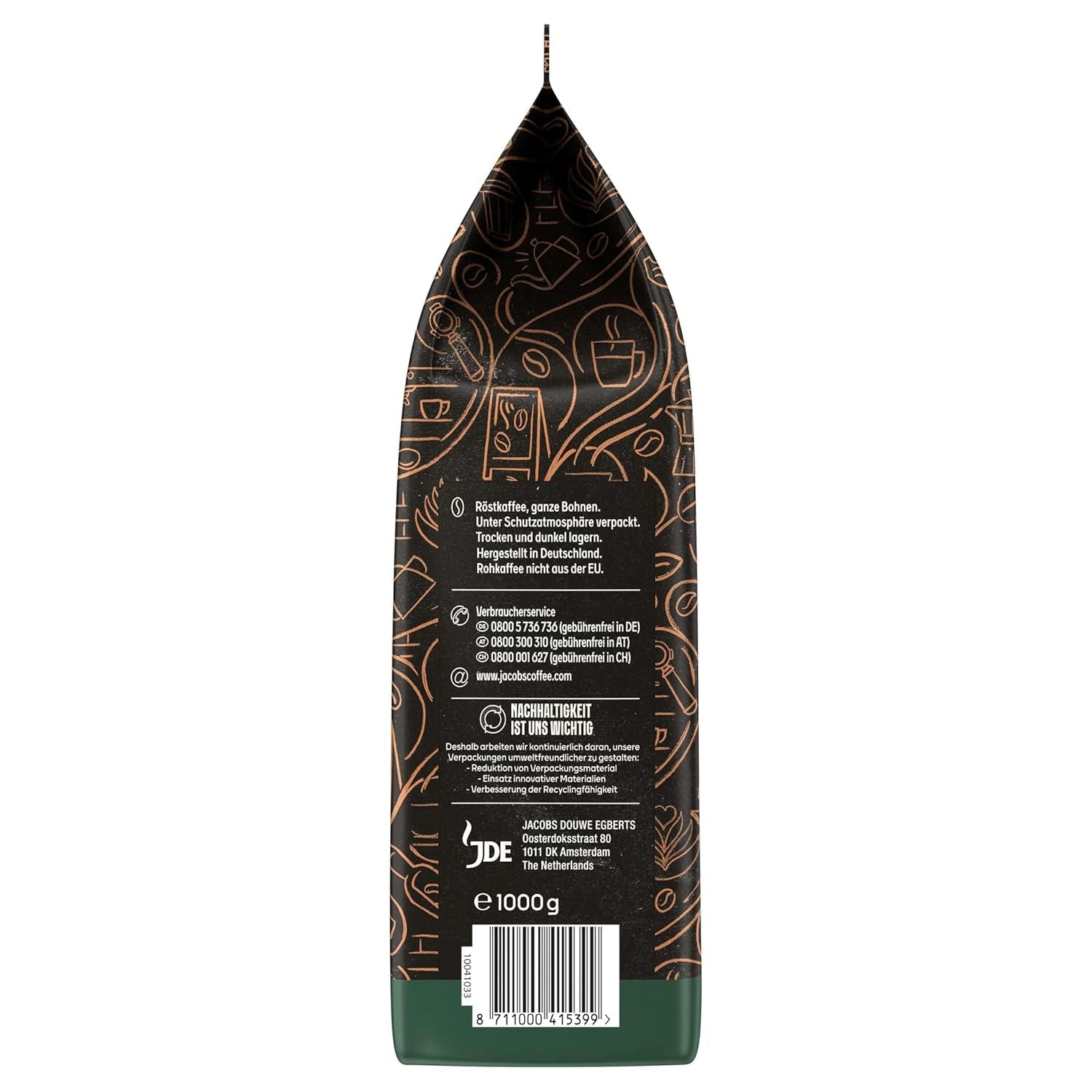 Cafea boabe întregi JACOBS Barista Editions Crema Intense (4 x 1 kg)