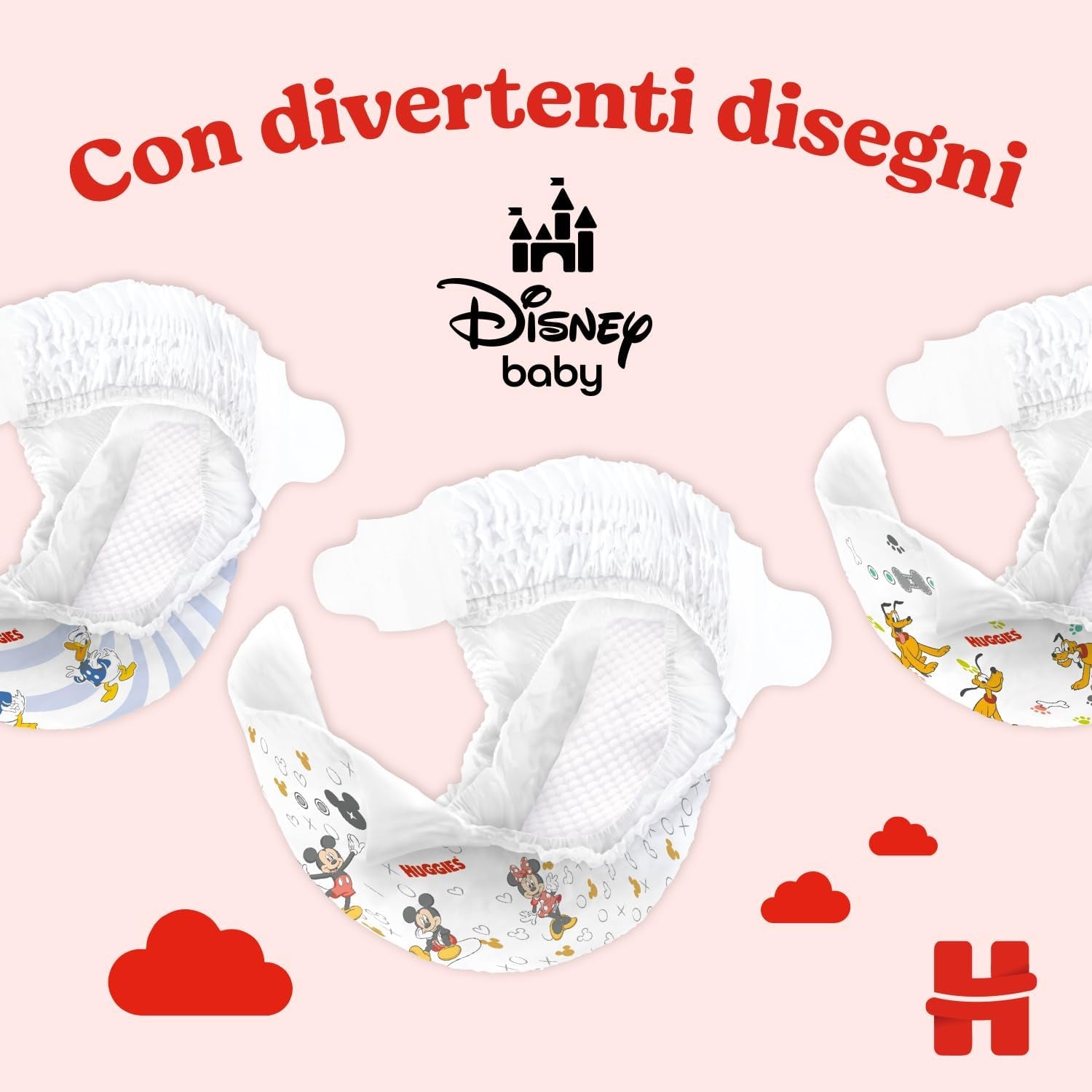 Scutece Huggies Ultra Comfort/Little Movers, mărimea 3 (4-9 kg), design Disney, absorbante, protecție integrală, 126 bucăți