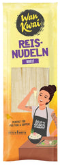 Tăiței lați de orez Wan Kwai 250g – Varietate autentică pentru Pad Thai, supe și multe altele. Vegani și fără gluten. Gata în 8 minute.