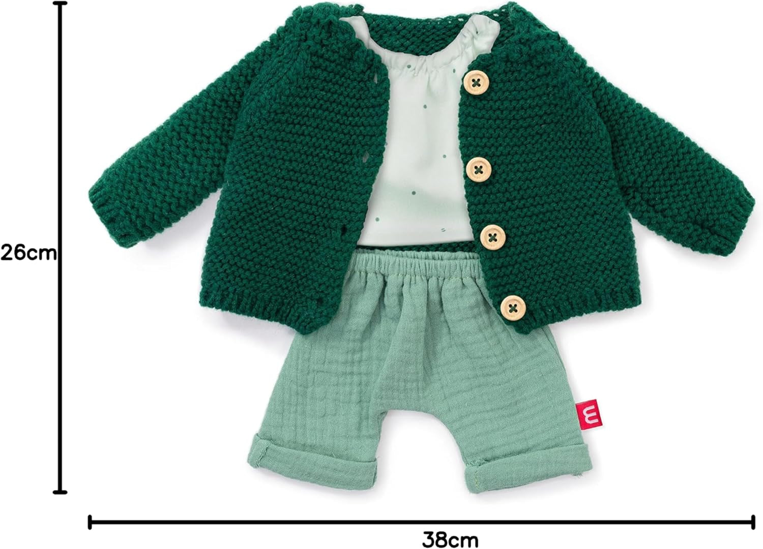 Miniland Puppen 31565 Kleiderset: Forest Jungen Set 38cm